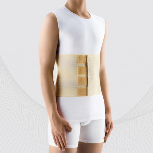 Medical elastic belt, post-operative, with increased comfort level. Comfort
